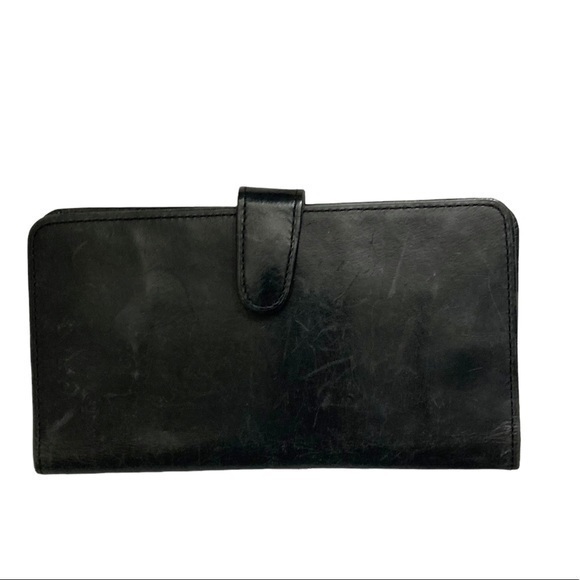 Coach vintage black leather slim wallet